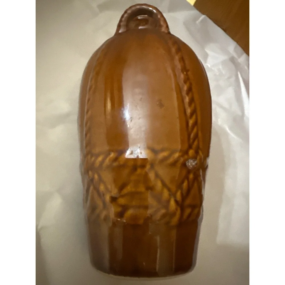 Vintage Chinese Kinmen Daqu Kaoliang Liquor Bottle Brown Glazed Pottery Decanter